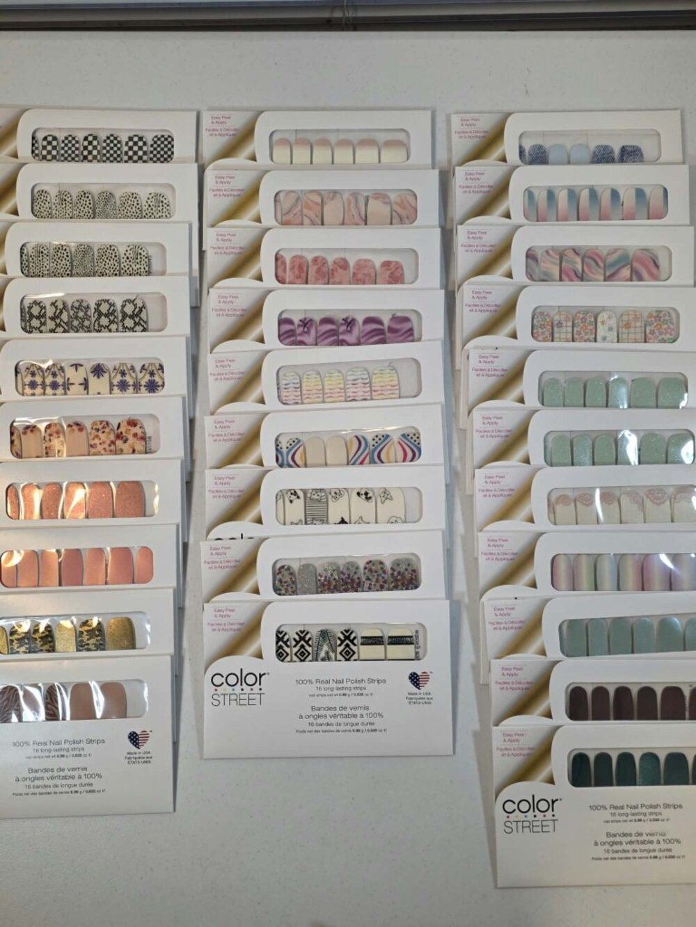 COLOR STREET LOT BUNDLE 53 NAIL POLISH STRIPS MIXED PEDI ACCENT GLITTER SOLID